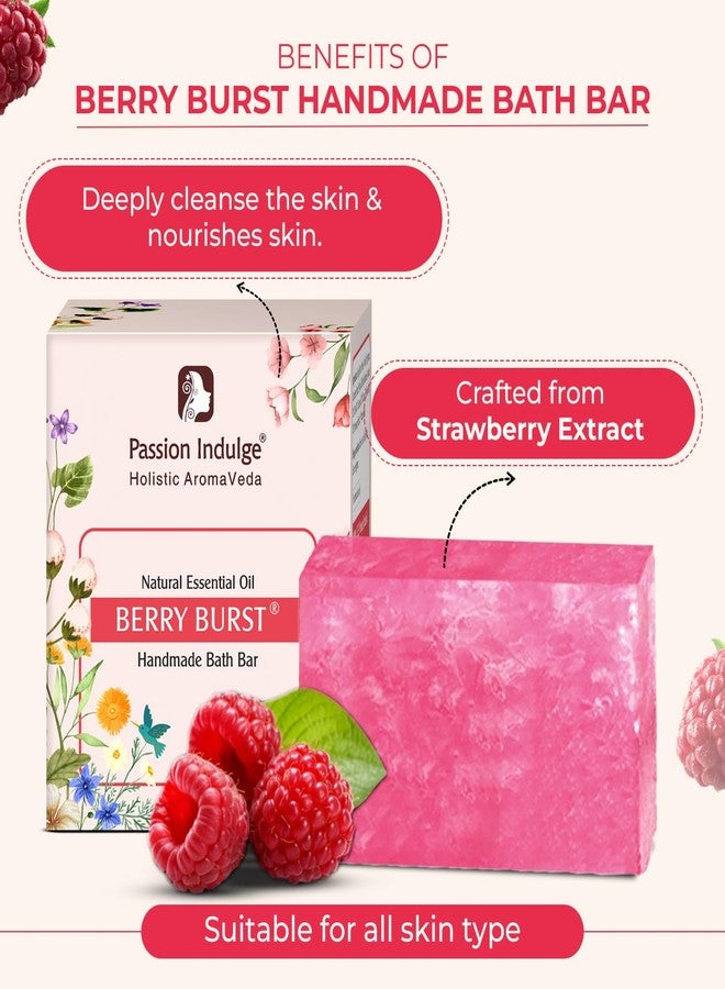 Passion Indulge Berry Burst Handmade Bath Bar – Natural Bath Bar with Berries, Essential Oils & Herbs | Refreshes Skin & Boosts Glow – 3 x 100g - Image 3